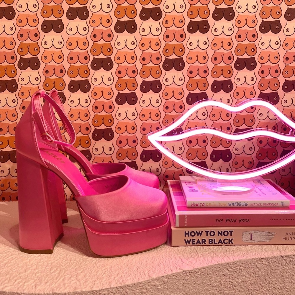 Pink Stacked Platform Heels | 6.5